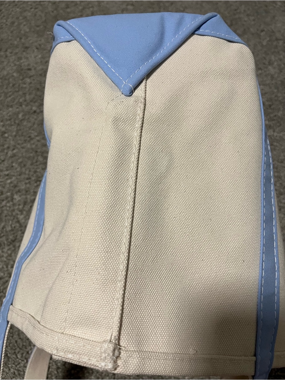 L L Bean Boat and Tote Canvas Tote with Light Blue Handles - Picture 6 of 13